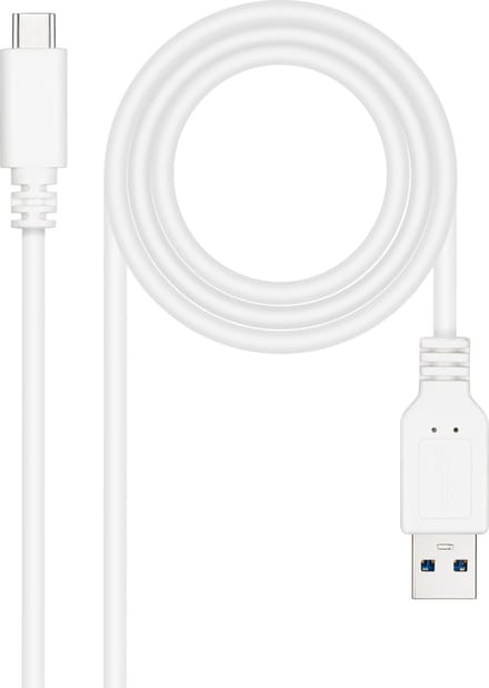Nanocable 10.01.4002-W USB-kabel USB 3.2 Gen 2 (3.1 Gen 2) 2 m USB C USB A Wit
