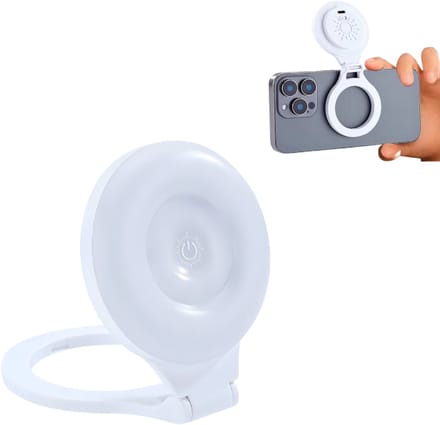 S4D® LED Selfiering – Selfie Ring Light – Selfie Verlichting - 3 Verschillende Lichtkleuren & Dimbaar – MagSafe Compatibel - Te Gebruiken Met Selfiecamera Achtercamera - Wit