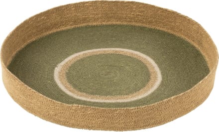 J-Line plateau Rond + Cirkels - zeegras - groen/naturel