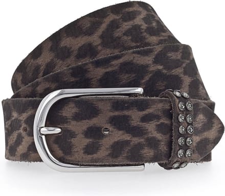 b.belt riem Leora Swk Ledergürtel W100 Mid Brown / Darkbrown Multi bruine veelkleurig