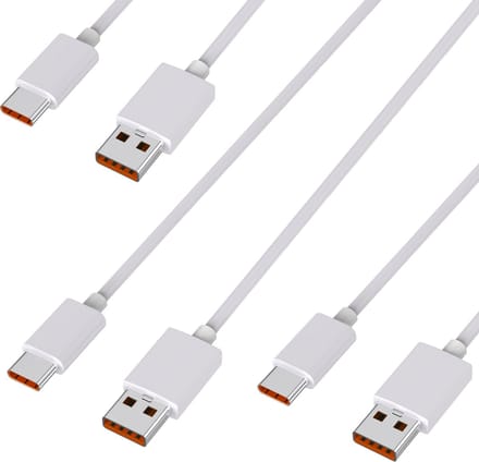 3X USB C naar USB 6A Snellader Kabel Wit - 1 meter - Oplaadkabel voor Xiaomi Redmi Note 15 4G / Note 15 5G / Note 15 Pro 4G / Note 15 Pro 5G / Note 15 Pro Plus 5G