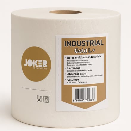 Industrieel Poetspapier Gold L+ – 2 Rollen – Extra Absorberend – Gelamineerd – 100% Cellulose