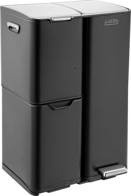 Luzzo ® ohio 60 ltr afvalscheidingsprullenbak rvs – pedaalemmer met soft close