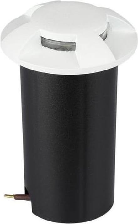 Grondspot 4 kanten - witte uitvoering - 12 Volt tuin verlichting - warm wit - IP67