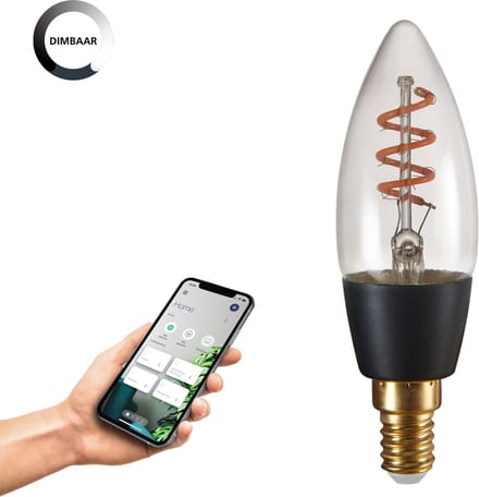 EGLO connect.z Smart LED Lamp - E14 - Ø 3,5 cm - Smoke/Rookglas - 2000K - Dimbaar - Zigbee