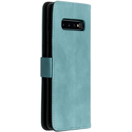 Luxe Lederen Bookcase voor de Samsung Galaxy S10 Plus - Lichtblauw