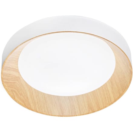 Luce Ambiente Design LED plafondlamp Arka, Ø 40 cm, wit/houtlook, metaal, CCT