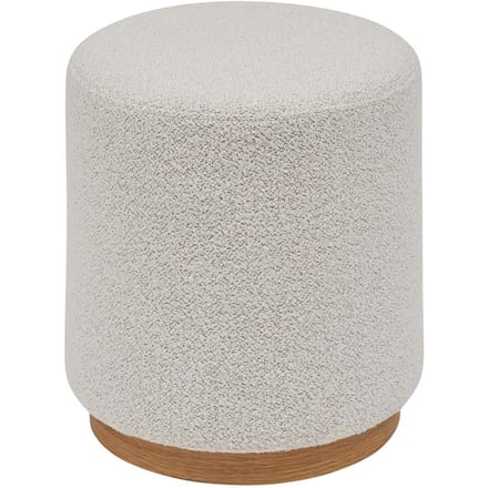Eazy Living Bouclé Poef Ø 41 cm Tiane Wit