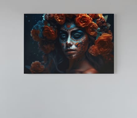Canvas Schilderij - Dia de Los Muertos - Wall Art - 120x80x2 cm