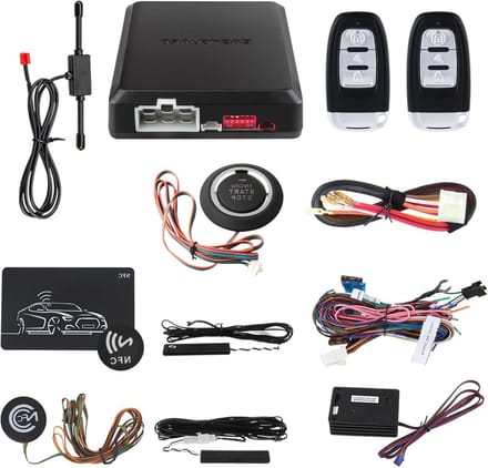 Auto Alarm Systeem - Keyless Entry Start - Voertuig Beveiligen - Passieve Keyless Entry - DC12V - Zwart