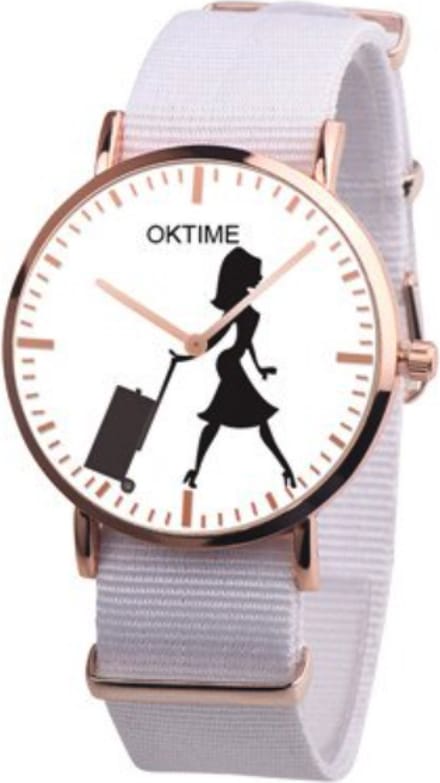 Hidzo Horloge Oktime Reizen Ø 41 - Wit