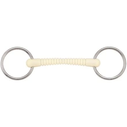 2-rings bit voor recht afneembaar paard Soyo Happy mouth "ribbeb"