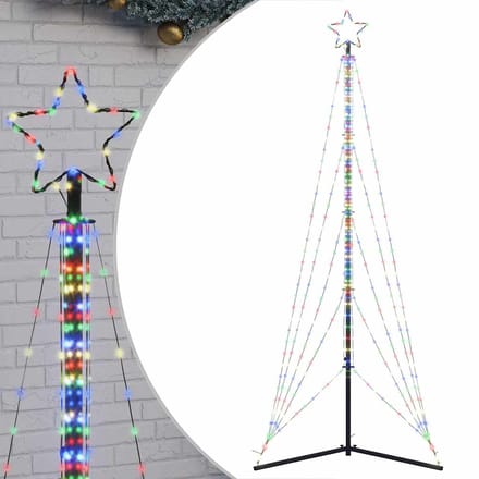 vidaXL LED-kerstboom 525 LEDs kleurrijk 302 cm