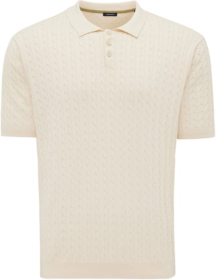 Tresanti EEFRON Small cable knit polo Beige (TRKWJA121 - 101)