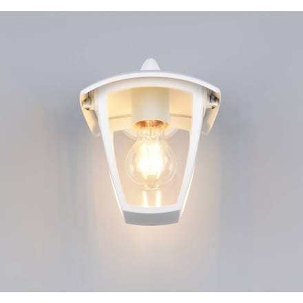 Trio Lighting Buitenwandlamp VENTA, wit, fitting onderaan, hoogte 24 cm IP44