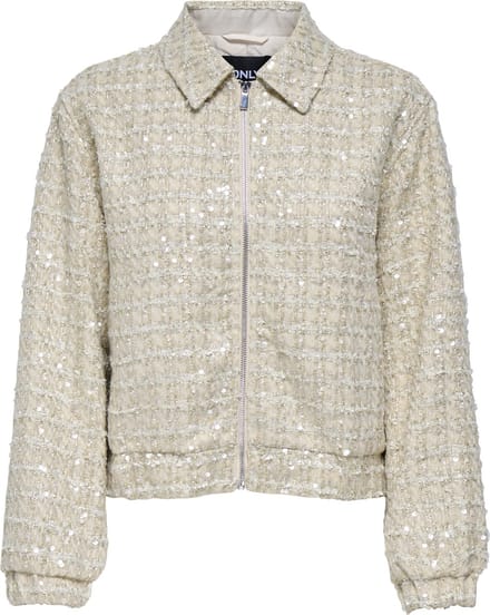 Only Jas Onlsigne Sequin Boucle Jacket Otw 15356905 Pumice Stone Dames Maat - S