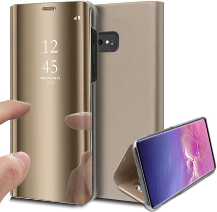 Hoesje geschikt voor Samsung Galaxy S10e - Book Case Spiegel Goud