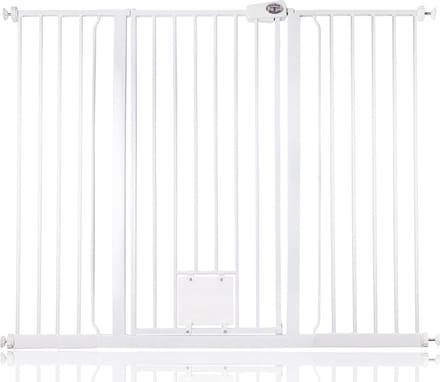 Bettacare Hoog Hek met Kattenluik, 133,2cm - 140,8cm, Wit, 104cm Hoog