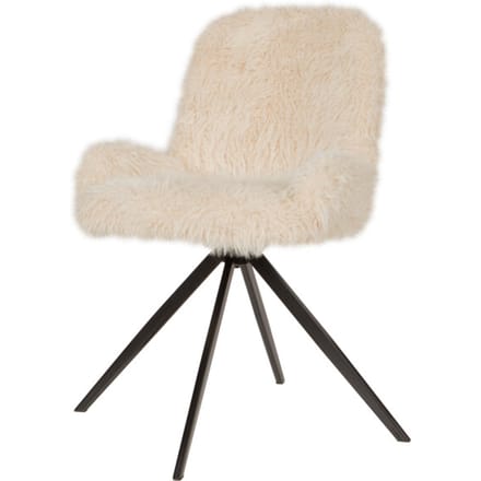 PTMD - Eetkamerstoel Leander - Beige - 58x53.5x83.5cm