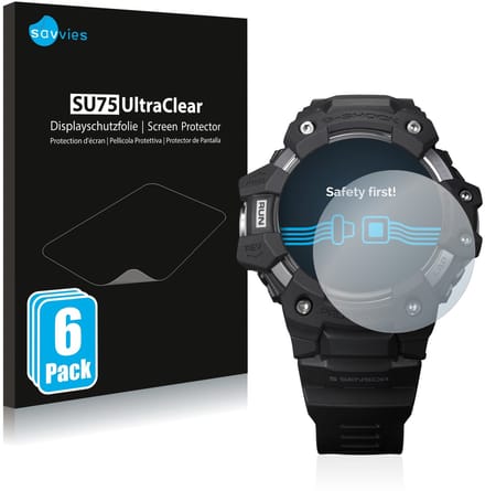Savvies - Screenprotector voor Casio G-Shock GBD-H1000 - Folie Beschermfolie transparant 6 Stuks