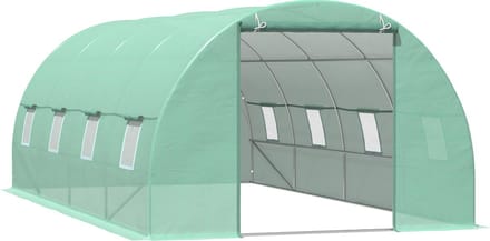 Outsunny tunnelkas - met raam - 595L x 300B x 200H cm - groen