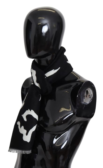 Givenchy Zwart Wit Wool Unissex Winter Warm SCARF Wrap Heren sjaal
