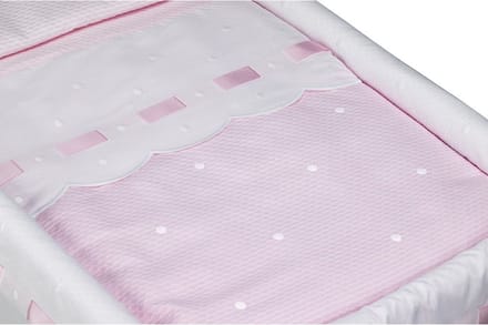 Don Algodon Wiegbekleding Zoe 70 X 45 Cm Katoen Roze/wit
