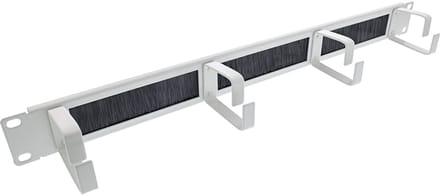 19 inch doorvoerpaneel met borstel en 4 ogen (G-type) | 1U | grijs