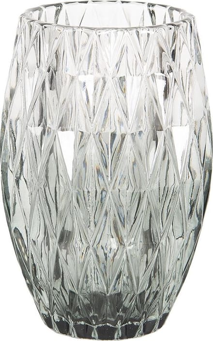 Clayre & Eef Glazen Theelichthouder 6GL2517 Ø 9*13 cm - Groen Glas