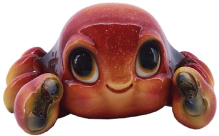 Krab - Zeedier - Beeld - Rood - Keramiek - Funny - 15x12x7.5 cm. - Decoratie - 0.4 kilogram