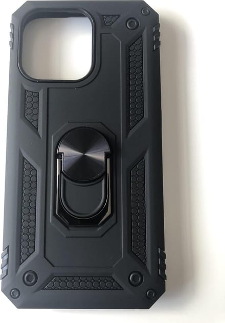 Hybrid Armor Backcover met Kickstand Ring – Geschikt voor Apple iPhone 13 Pro – Zwart