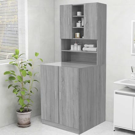 vidaXL - Wasmachinekast - 70,5x25,5x90 - cm - grijs - sonoma - eikenkleurig