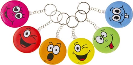 Sleutelhanger Lachgezicht - 12 stuks - uitdeelkadootjes - sleutelhangers - smiley