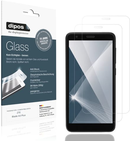 dipos – 2x Pantserfolie geschikt voor ZTE Blade A3 Plus | 9H Screenprotector
