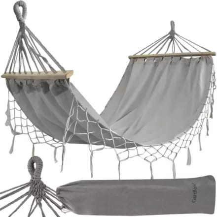 Gardlov Grote Tuinhangmat met Frame 200 x 100 cm - Veilig en Comfortabel - Grijs