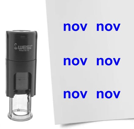 CombiCraft Stempel maand november 10mm rond blauwe inkt - per 1 stuk