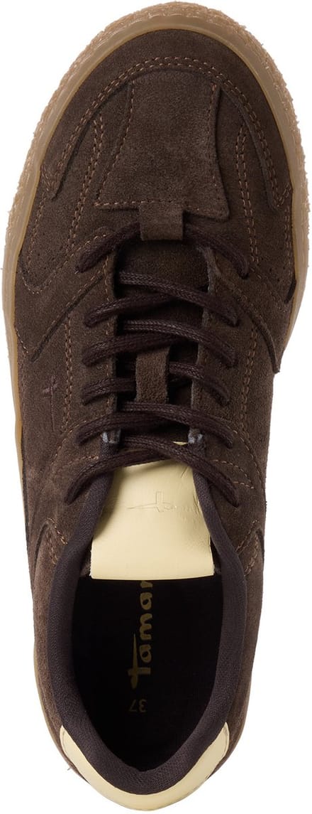 Sneakers van echt leer met gestikt logo