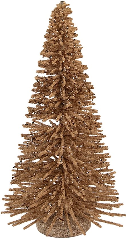 Clayre & Eef Kerstdecoratie Beeld Kerstboom Ø 17x30 cm Beige Hout