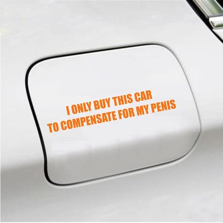 Bumpersticker - I Only Buy This Car - 3,5 X 19,6 - Oranje