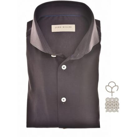 John Miller Overhemd Sophisticated Knit Shirt Donker Bruin / male