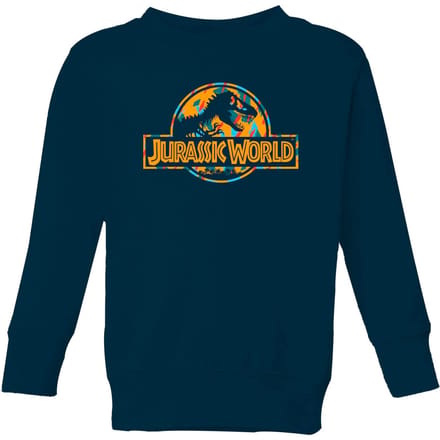 Jurassic Park Logo Tropical Kids' Sweatshirt - Navy - 98/104 (3-4 jaar)