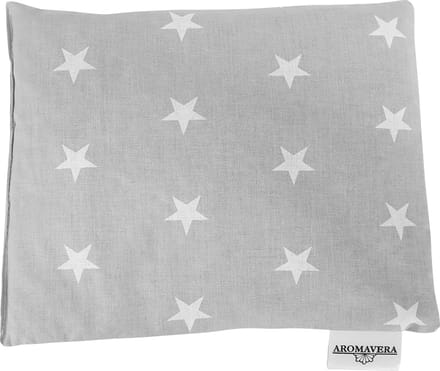 Kersenpitkussen grijs-ster - AromaVera -20 x 25 cm - opwarmbaar - koud warm kompres
