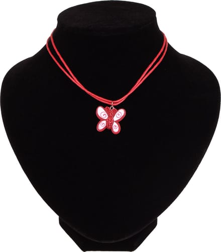 Kinderketting rood met vlinder
