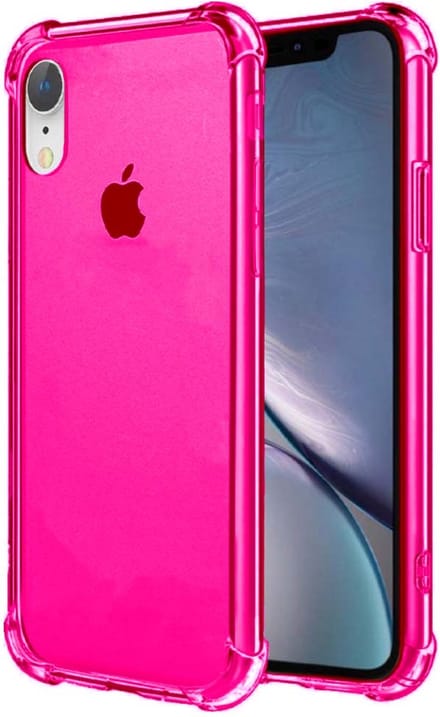 Smartphonica iPhone Xr transparant siliconen hoesje - Neon Roze geschikt voor Apple iPhone XR