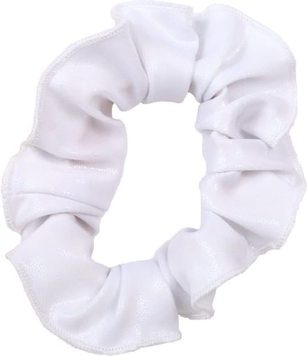 Snowflake - Hair Scrunchie - Mystique Glansstof - Turnen - Meisjes - Haarwokkel - Elastisch - Wit - One Size