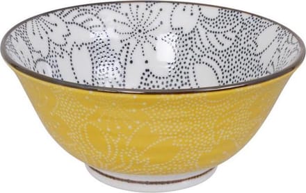 Tokyo Design Studio - Mixed Bowls - Dot Sakura Zwart/Geel -14.8x6.8cm - 500ml