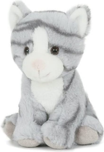 Semo Knuffel Kat - grijs - pluche - 18 cm - poes knuffeldier
