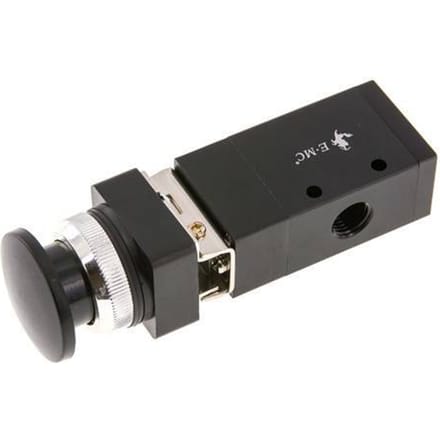 3/2 G1/4'' Universeel Handbediend Ventiel Zwart 0-8bar/0-112psi E.MC