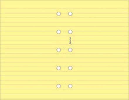 Filofax - vulling mini - gelijnd notitiepapier - geel