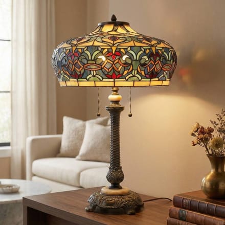 Clayre&Eef Hoge tafellamp Orient in Tiffany-stijl